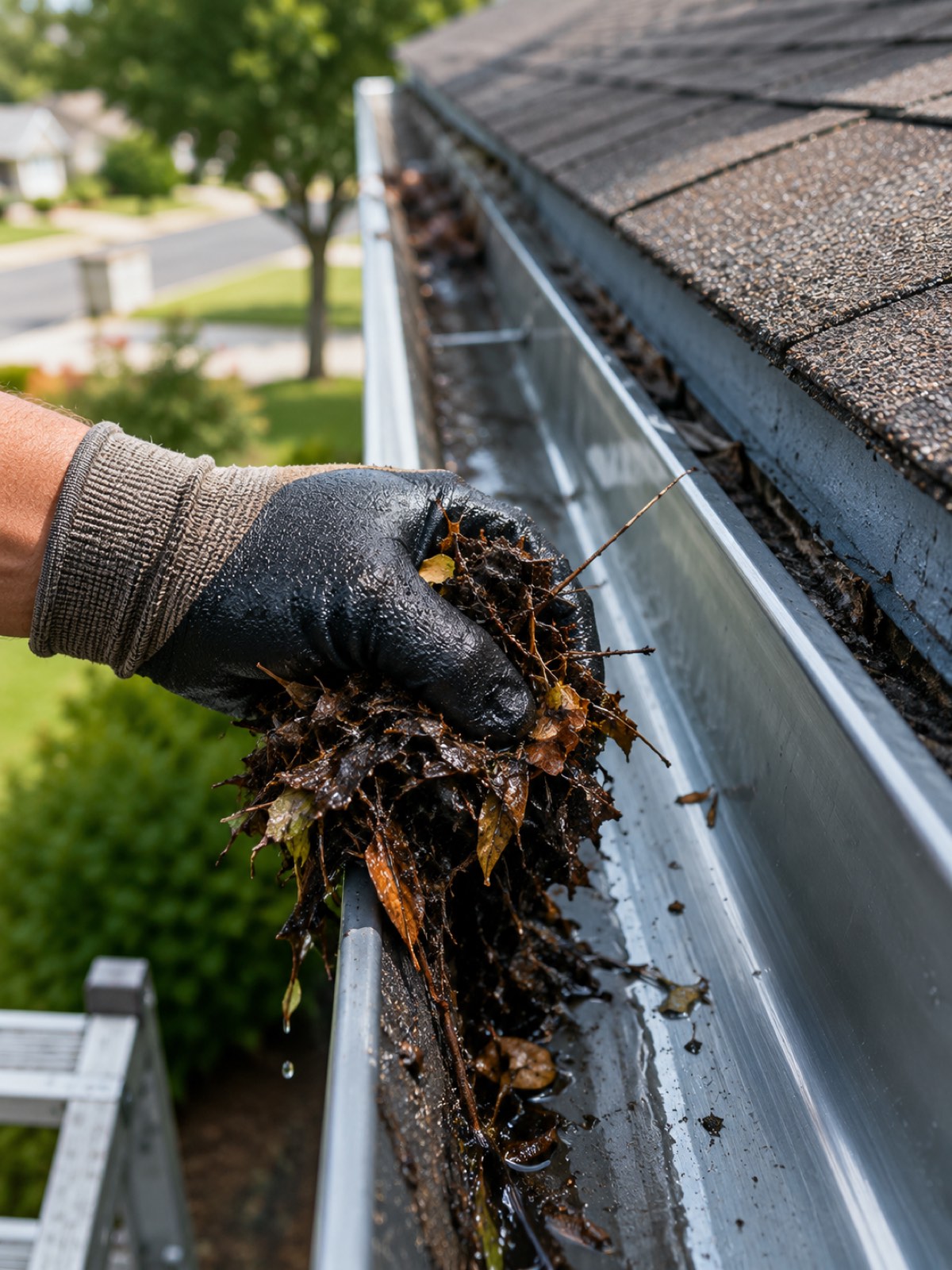gutter cleaning Fishers IN debris removed from roofline