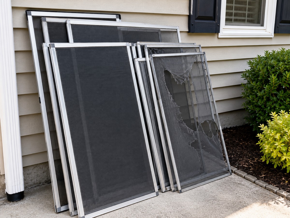 window screen repair Fishers IN torn and repaired screens