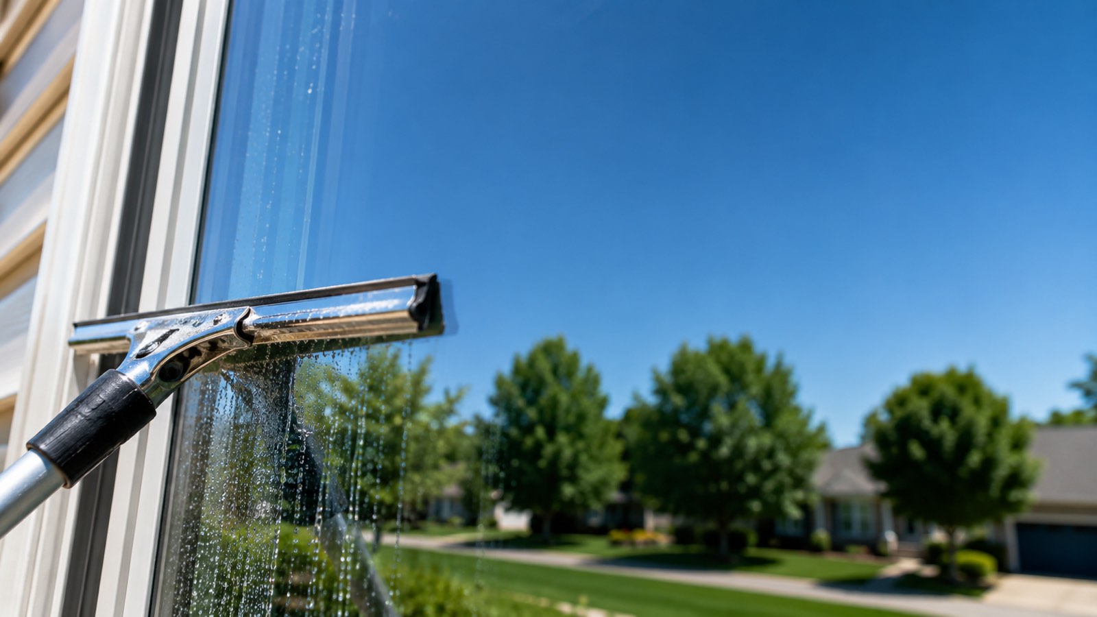 window cleaning Fishers IN streak-free glass close-up